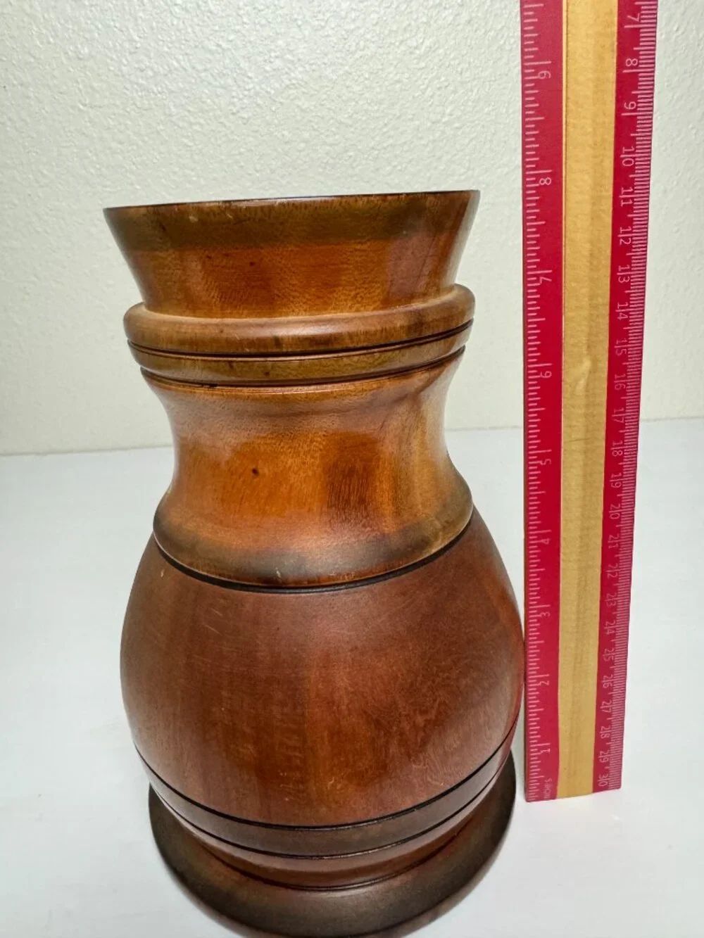 Vintage Hand Turned Wooden Pitcher Mug Rustic Wood Tankard Primitive Farmhouse